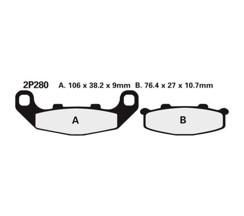 Plaquettes de frein NISSIN route semi-métallique - 2P-280NS - 1036725