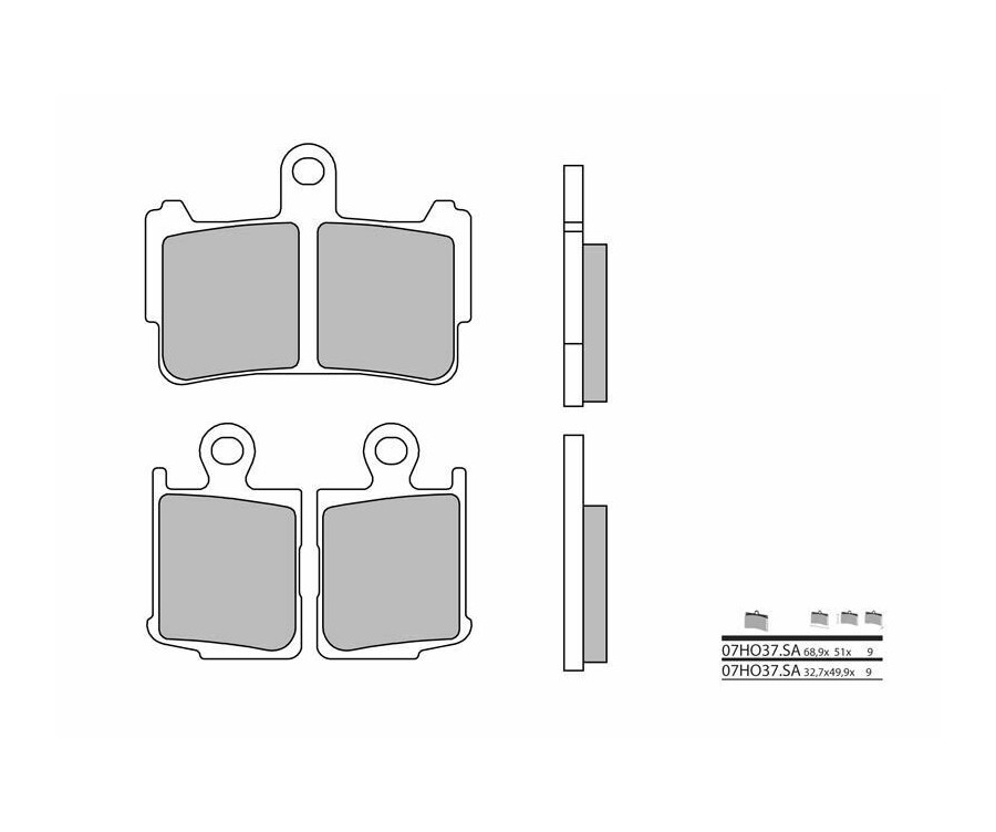 Plaquettes de frein BREMBO route métal fritté - 07HO37SA