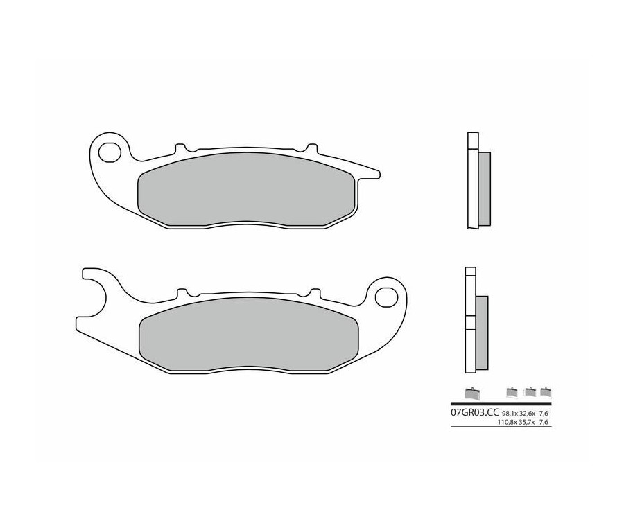 Plaquettes de frein BREMBO route carbone céramique - 07GR03CC