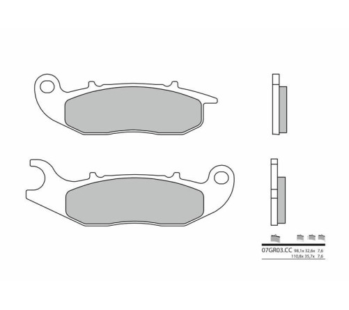 Plaquettes de frein BREMBO route carbone céramique - 07GR03CC - 1035865