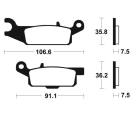 Plaquettes de frein TECNIUM Racing MX/Quad métal fritté - MOR349