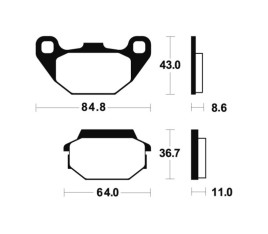 Plaquettes de frein TECNIUM MX/Quad métal fritté - MO249