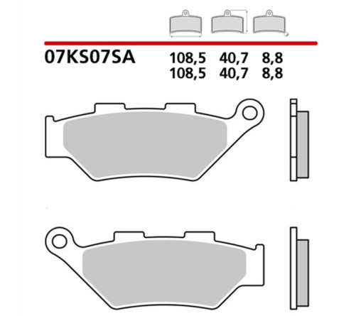 Plaquettes de frein BREMBO métal fritté - 07KS07SA - 1127033