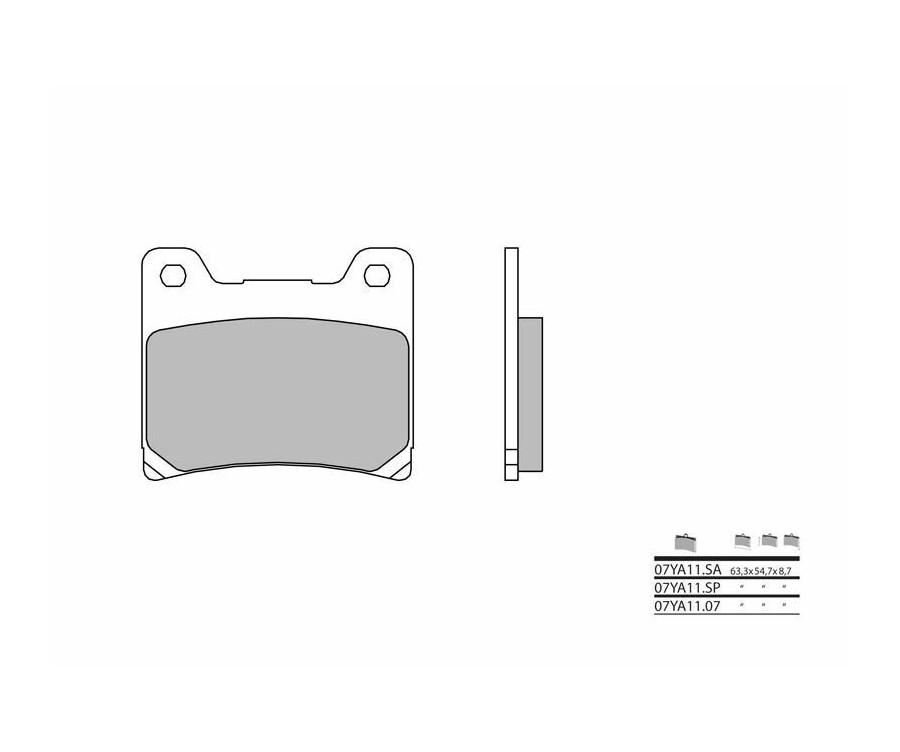 Plaquettes de frein BREMBO route métal fritté - 07YA11SP