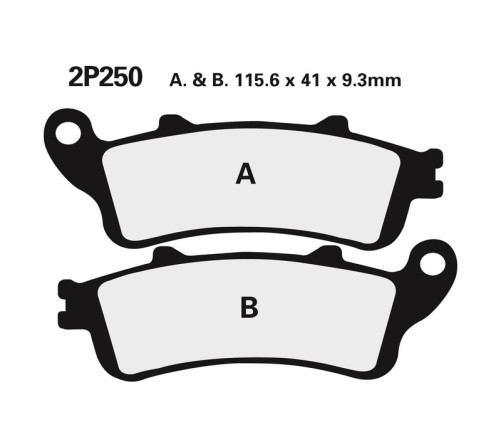 Plaquettes de frein NISSIN route semi-métallique - 2P-250NS