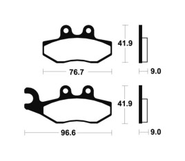 Plaquettes de frein TECNIUM Maxi Scooter métal fritté - MSS286