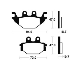 Plaquettes de frein TECNIUM MX/Quad métal fritté - MO310