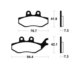 Plaquettes de frein TECNIUM Scooter organique - ME280