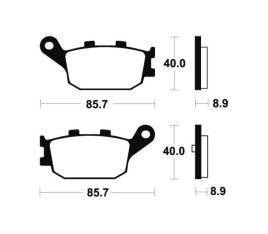 Plaquettes de frein TECNIUM Scooter organique - ME253