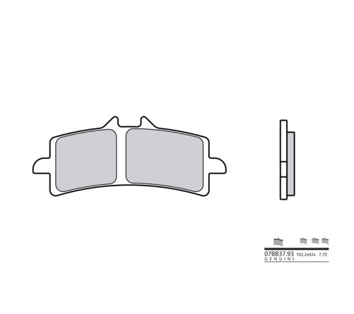 Plaquettes de frein BREMBO route métal fritté - 07BB37LA - 1035855