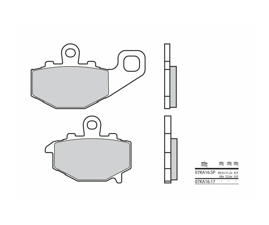 Plaquettes de frein BREMBO route métal fritté - 07KA16SP