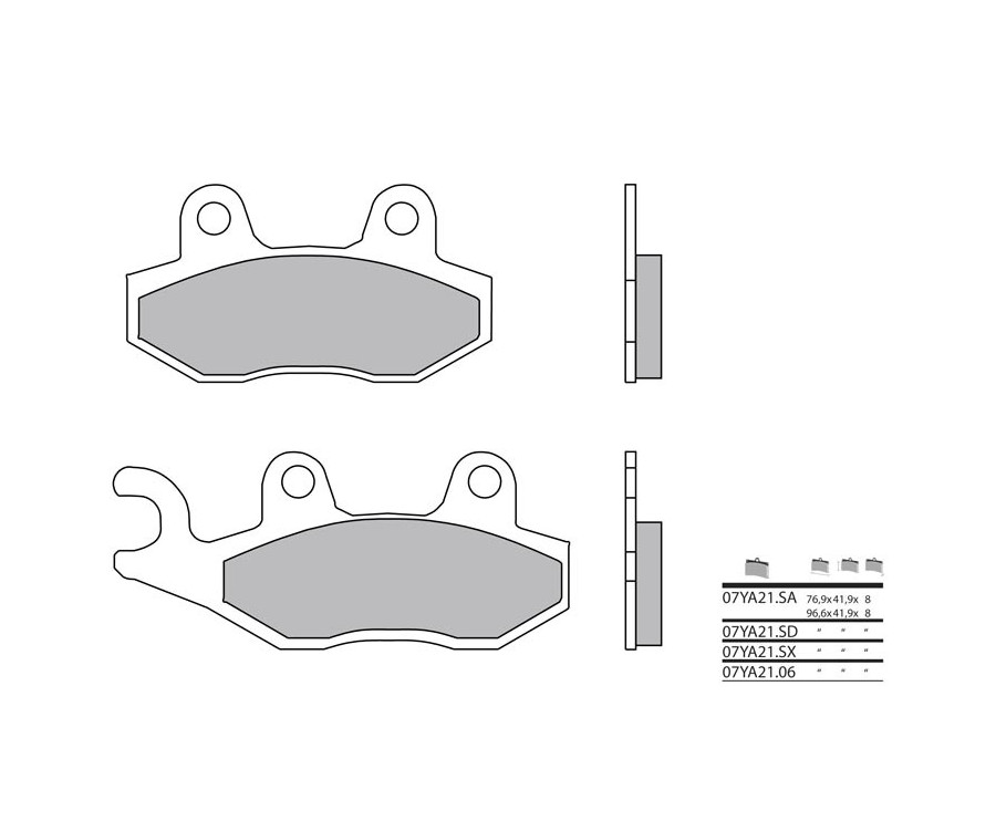 Plaquettes de frein BREMBO route métal fritté - 07YA21LA