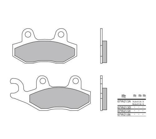 Plaquettes de frein BREMBO route métal fritté - 07YA21LA - 1048902