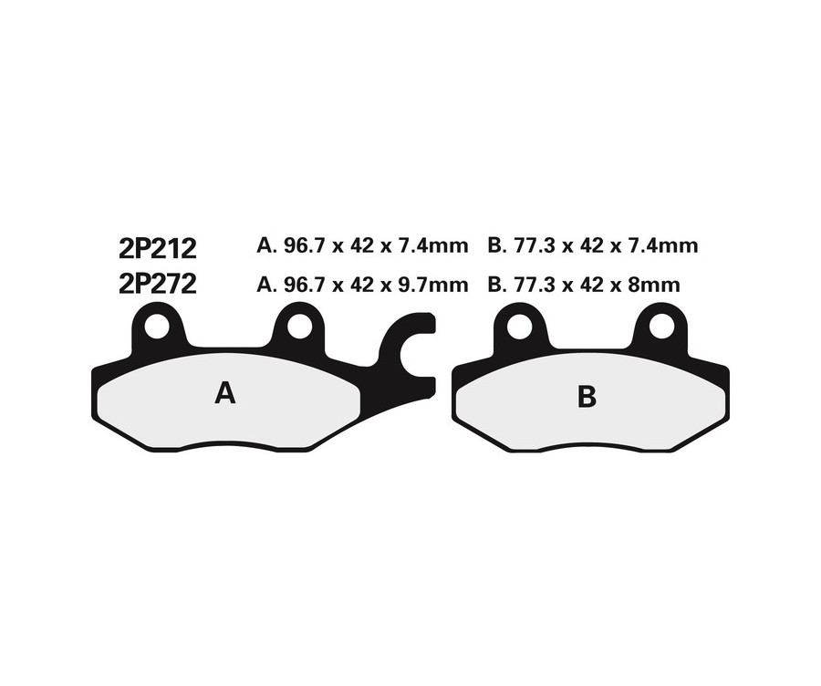 Plaquettes de frein NISSIN route semi-métallique - 2P-212NS