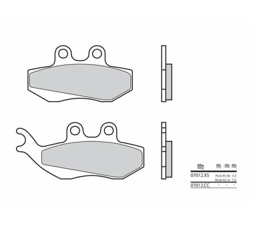 Plaquettes de frein BREMBO Scooter métal fritté - 07012XS - 1035721