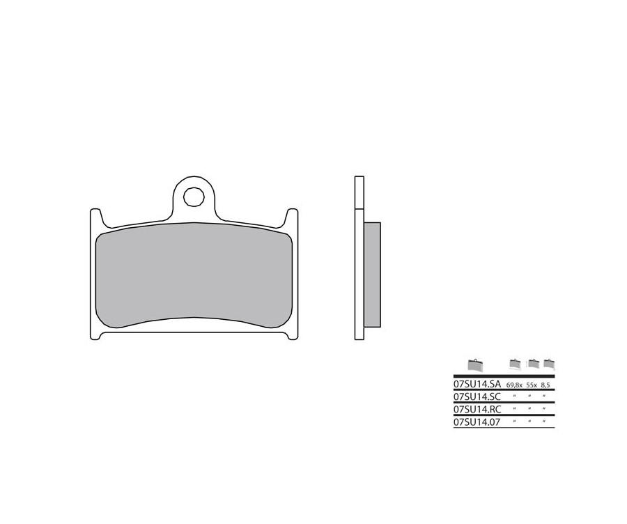 Plaquettes de frein BREMBO route métal fritté - 07SU14LA