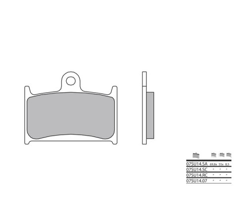 Plaquettes de frein BREMBO route métal fritté - 07SU14LA