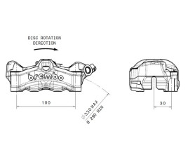 Etrier de frein avant gauche BREMBO Stylema naturel