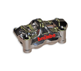 Paire étriers BREMBO UPGRADE GP4RX (usinés CNC nickelé) - 100mm (avec plaquettes)