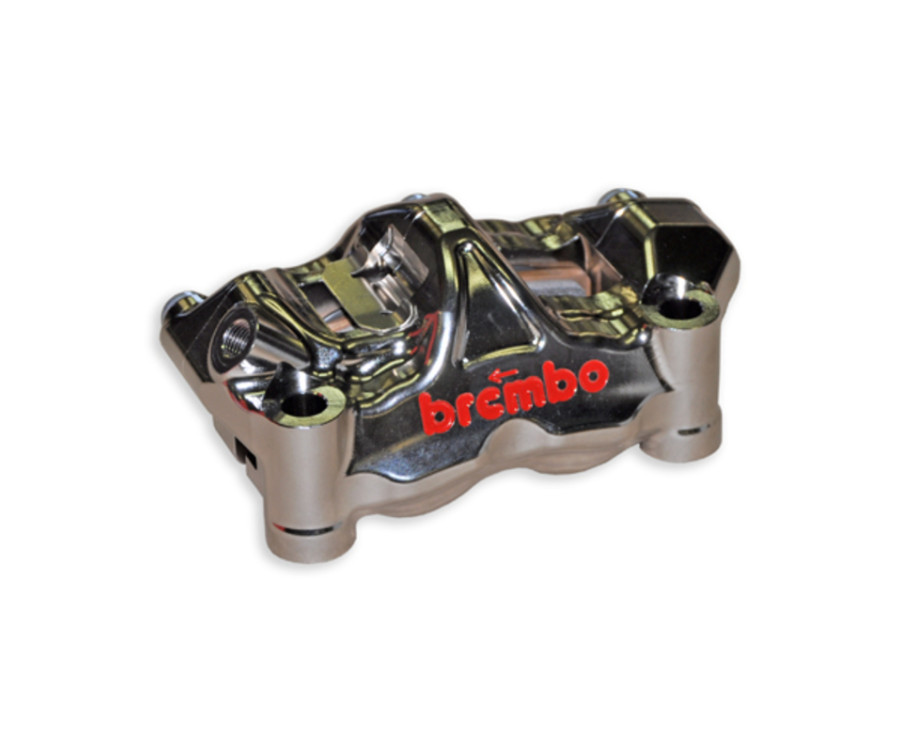 Paire étriers BREMBO UPGRADE GP4RX (usinés CNC nickelé) - 100mm (avec plaquettes)