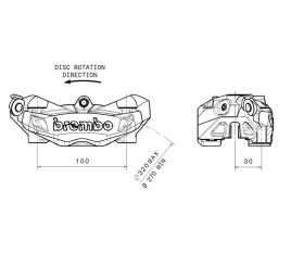 Etrier de frein avant droit BREMBO M4 naturel Ø32mm