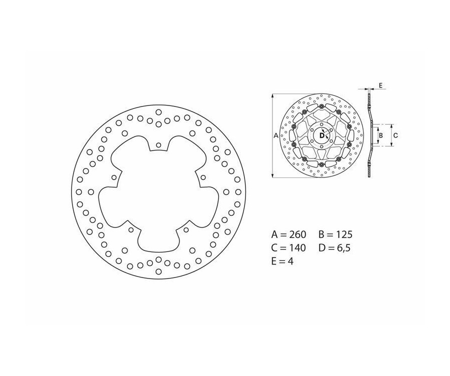 Disque de frein BREMBO Serie Oro rond fixe