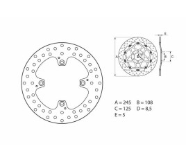 Disque de frein BREMBO Serie Oro rond fixe - 1035539