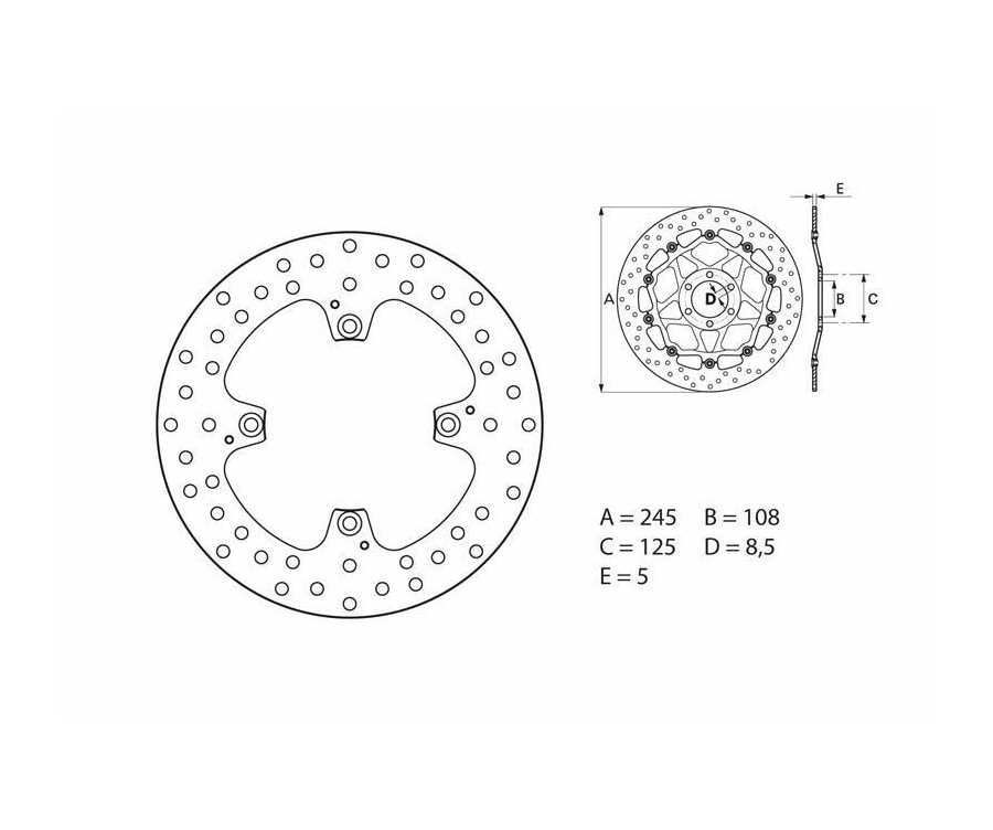 Disque de frein BREMBO Serie Oro rond fixe