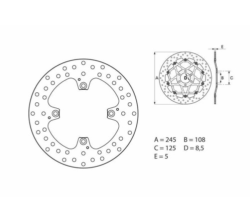 Disque de frein BREMBO Serie Oro rond fixe - 1035539