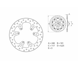 Disque de frein BREMBO Serie Oro rond fixe