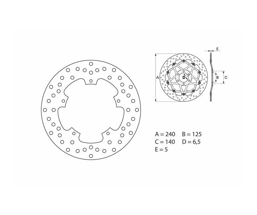 Disque de frein BREMBO Serie Oro rond fixe