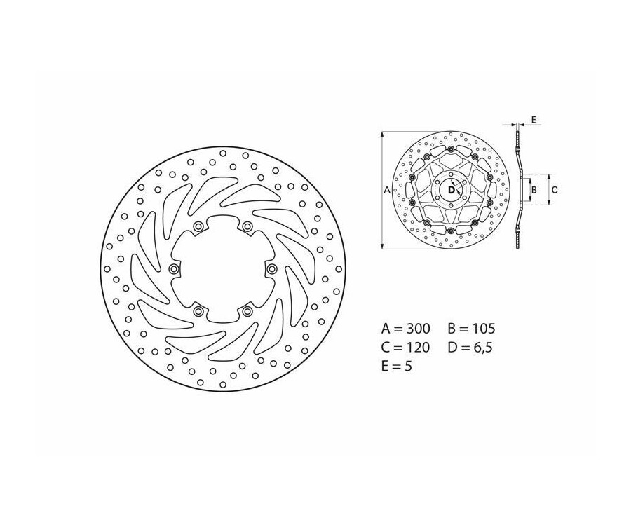 Disque de frein BREMBO Serie Oro rond fixe