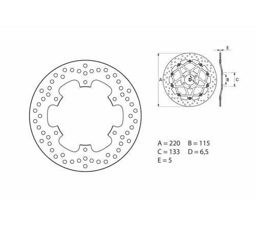 Disque de frein BREMBO Serie Oro rond fixe - 1035442