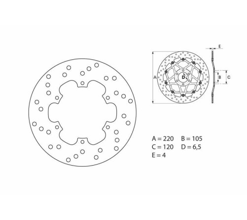 Disque de frein BREMBO Serie Oro rond fixe - 1035425