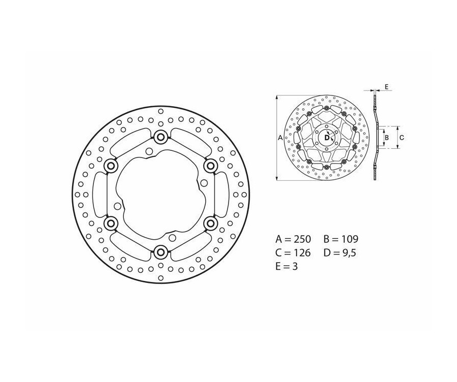 Disque de frein BREMBO Serie Oro rond flottant