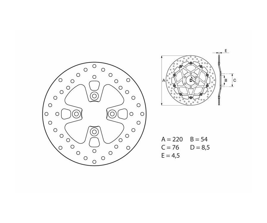 Disque de frein BREMBO Serie Oro rond fixe