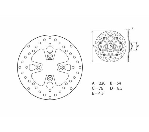 Disque de frein BREMBO Serie Oro rond fixe - 1035532