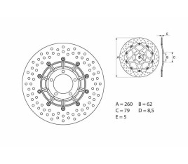 Disque de frein BREMBO Serie Oro rond fixe - 1035491