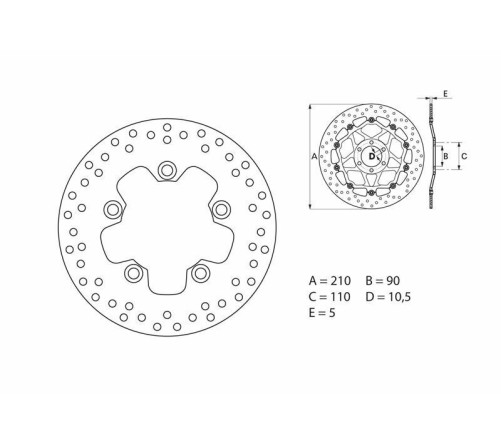 Disque de frein BREMBO Serie Oro rond fixe - 1035415