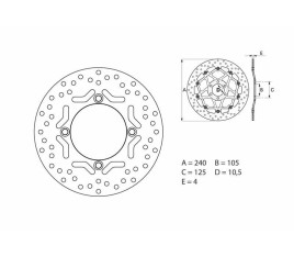 Disque de frein BREMBO Serie Oro rond fixe - 1035458