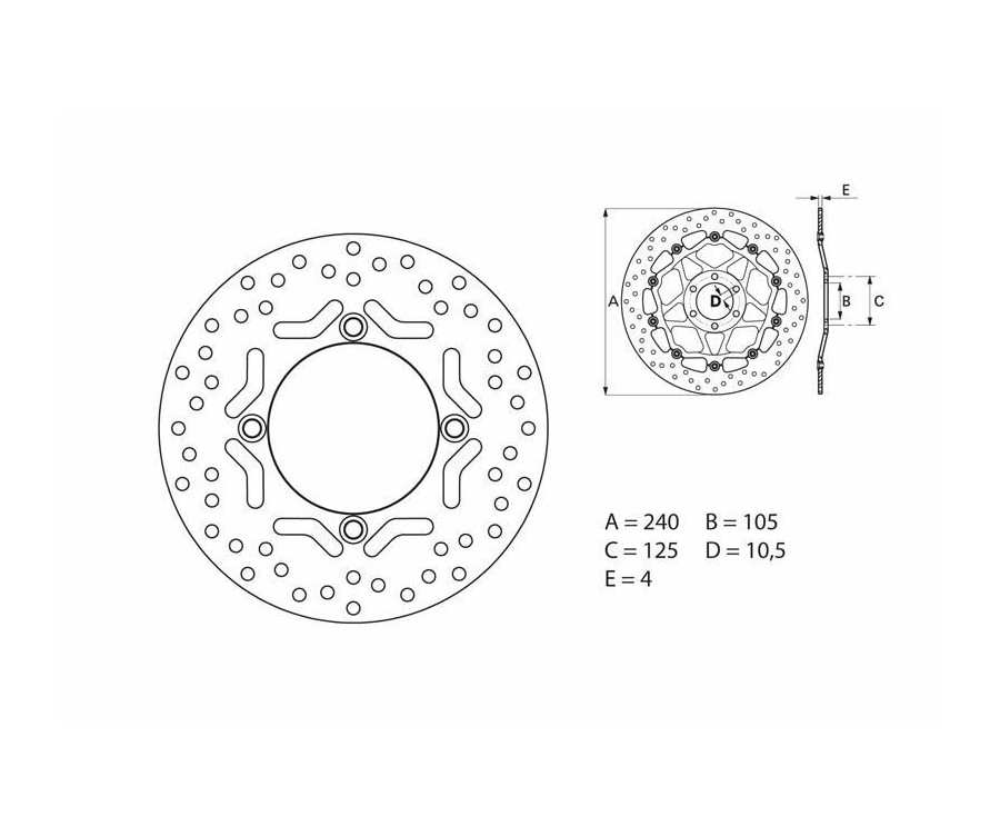 Disque de frein BREMBO Serie Oro rond fixe