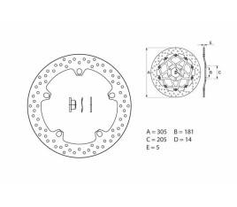 Disque de frein BREMBO Serie Oro rond fixe - 1035398