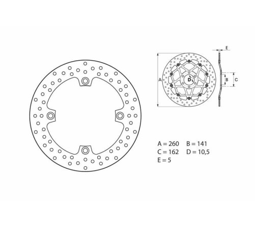 Disque de frein BREMBO Serie Oro rond fixe - 1035517