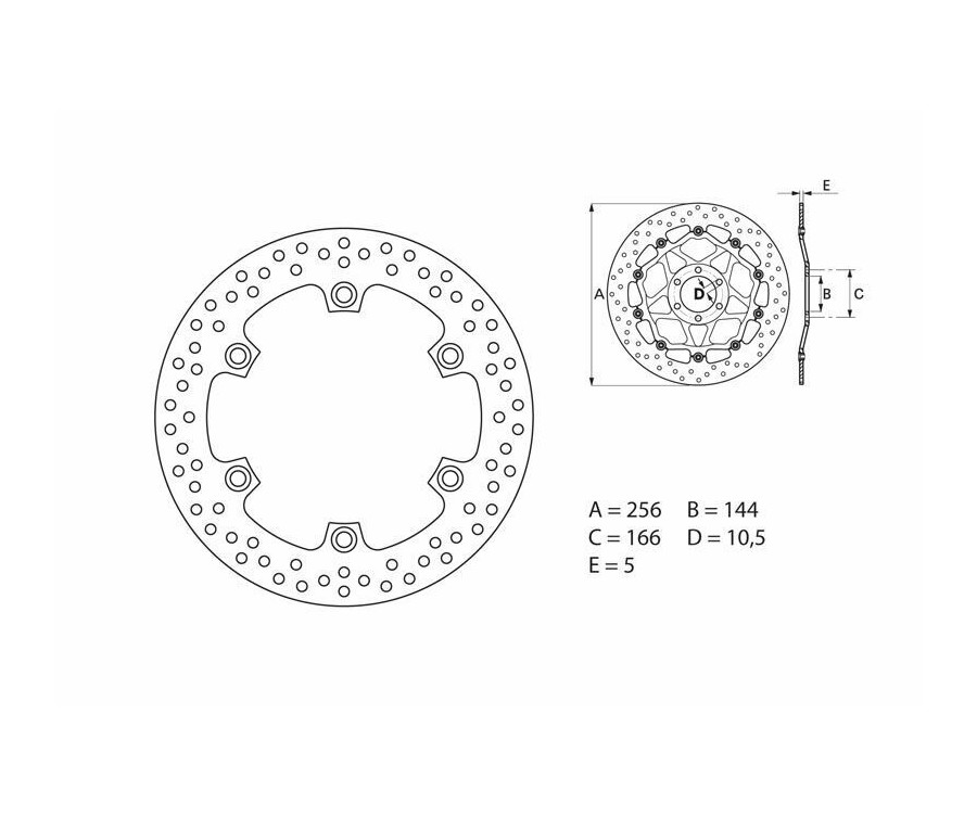 Disque de frein BREMBO Serie Oro rond fixe