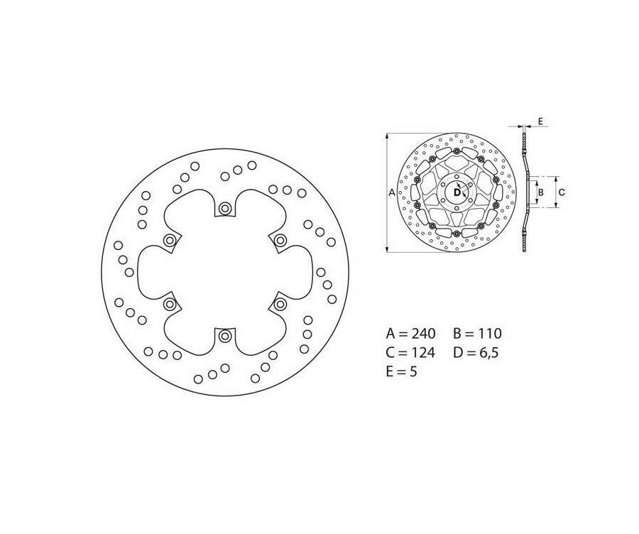 Disque de frein BREMBO Serie Oro rond fixe