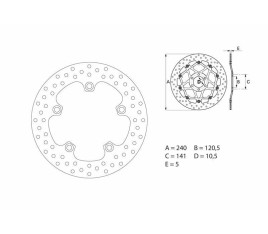 Disque de frein BREMBO Serie Oro rond fixe - 1035468