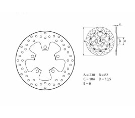 Disque de frein BREMBO Serie Oro rond fixe - 1035447