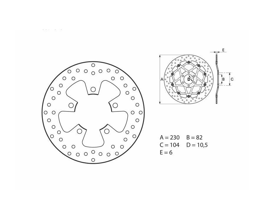 Disque de frein BREMBO Serie Oro rond fixe