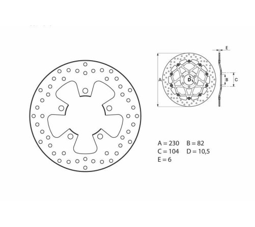 Disque de frein BREMBO Serie Oro rond fixe - 1035447