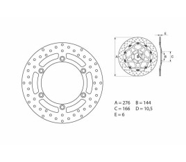 Disque de frein BREMBO Serie Oro rond fixe - 1035521